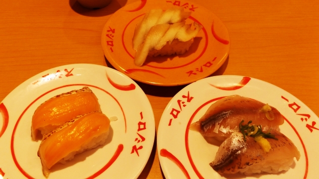 煮あなご・焼とろサーモン・鰺