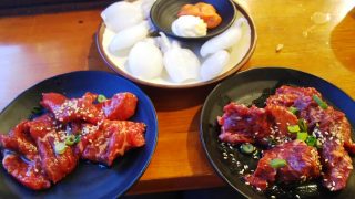 プチ紋甲＆熟成ロース＆熟成ハラミ｜七輪焼肉 安安 鹿島田店