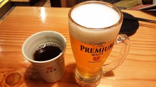 ホットウーロン茶＆ザ・プレミアム・モルツ｜鳥貴族 西馬込店
