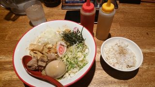 油そば＋割り飯｜三田製麺所 川崎店