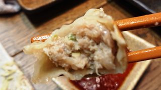 焼き餃子（断面）｜肉汁餃子製作所 ダンダダン酒場 新川崎店