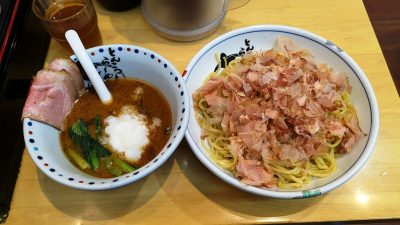 ふわふわ花鰹とトロロのふあトロ魚介つけ麺｜七志らーめん 鹿島田店