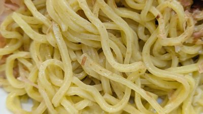 魚介つけ麺の麺（アップ）｜七志らーめん 鹿島田店