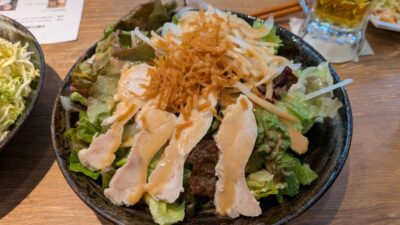 倍盛り蒸し鶏のサラダ｜ダンダダン酒場 新川崎店