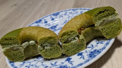 ドら抹茶栗あん抹茶ホイップ（断面）｜ミスタードーナツ 鹿島田ショップ